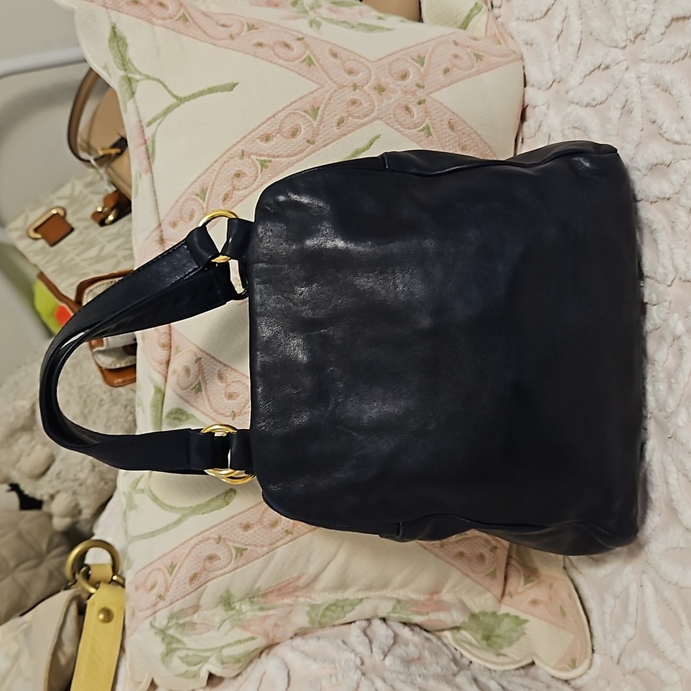 Ante Prima Navy Blue Soft Leather Mini Purse
